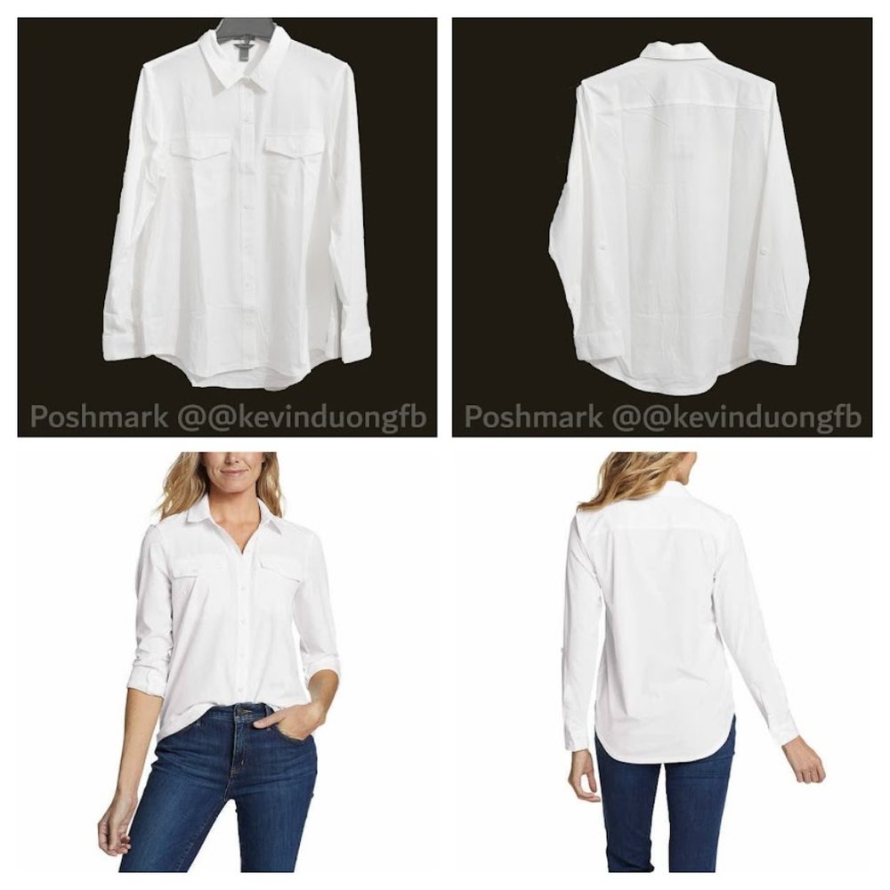 White Women’s Long sleeve Shirt Eddie Bauer